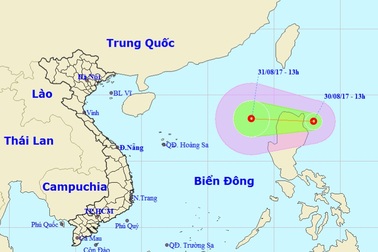 Xuất hiện áp thấp nhiệt đới gần Biển Đông