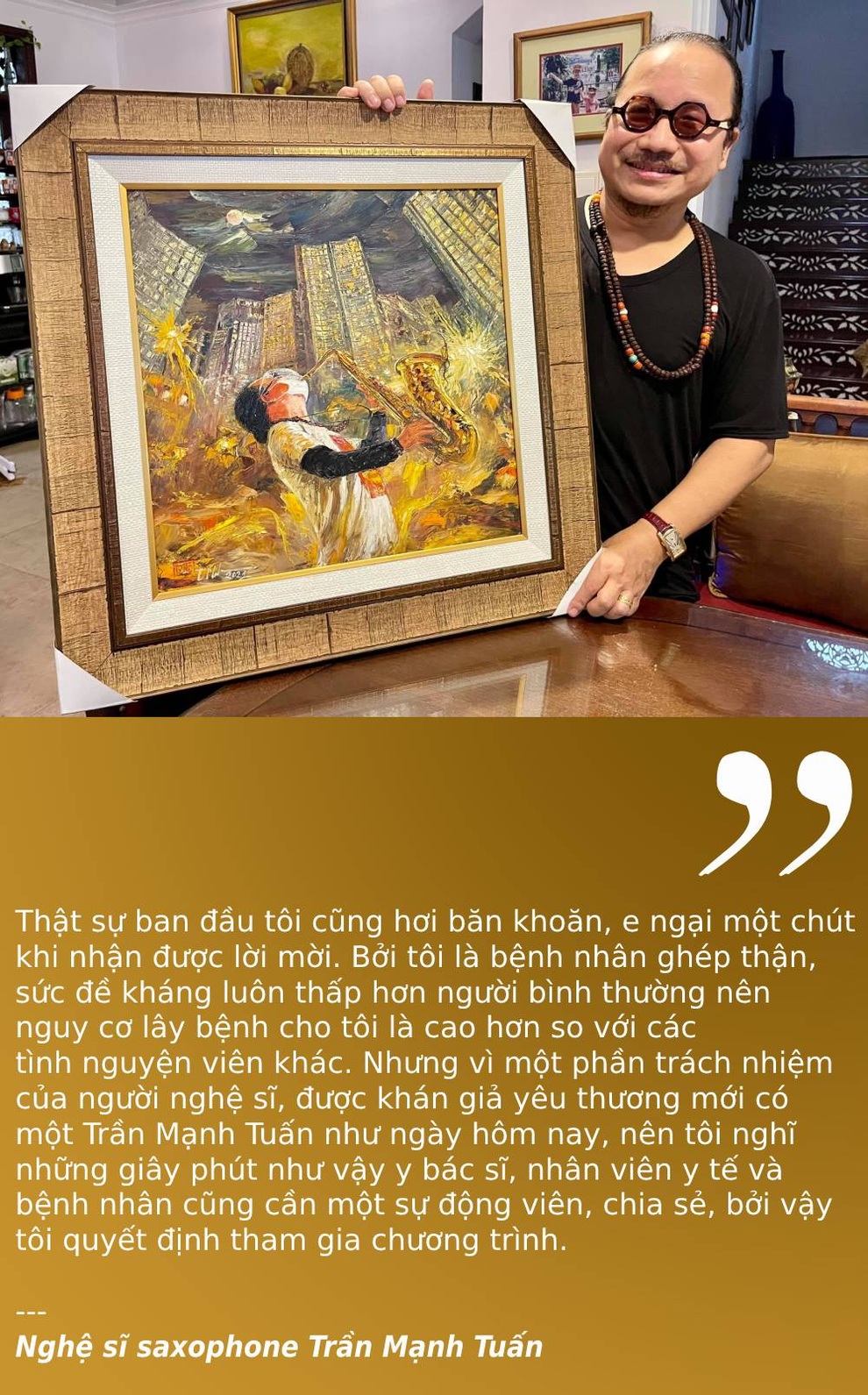 Là bệnh nhân ghép thận, Trần Mạnh Tuấn vẫn biểu diễn tại bệnh viện dã chiến - 3