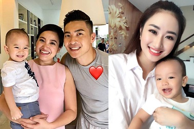 Hoa hậu Thu Ngân khoe con trai; Quốc Cơ hạnh phúc bên vợ con