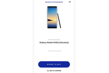 Samsung vô tình hé lộ Galaxy Note8 trên website chính thức