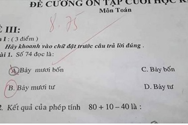 Tranh cãi quanh bài toán lớp 1 “bảy mươi bốn” hay “bảy mươi tư”