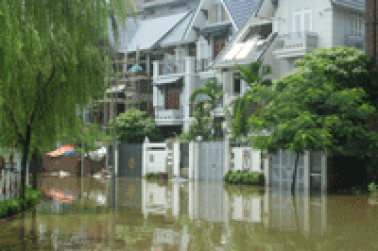 Khu biệt thự Văn Quán chìm trong nước