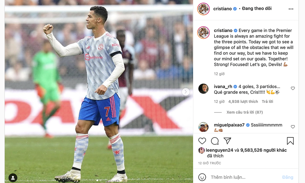 C.Ronaldo tuyên bố đầy ngạo nghễ sau chiến thắng của Man Utd - 1 C.Ronaldo tuyên bố đầy ngạo nghễ sau chiến thắng của Man Utd - 1