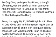 Trưởng Công an huyện lên Facebook cảm ơn người dân Bình Thuận