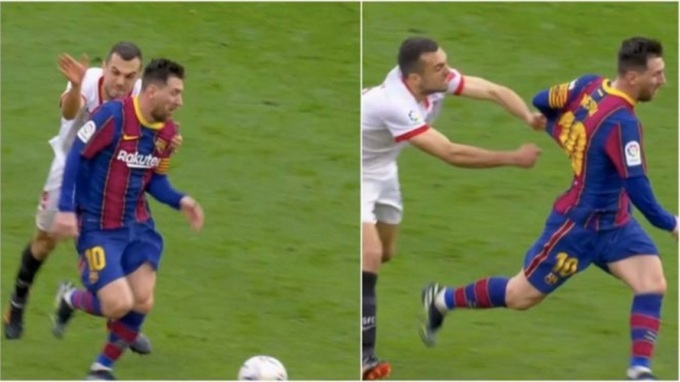 Messi biến sao của Sevilla thành “trò hề” trên sân bóng - Ảnh 1. Messi biến sao của Sevilla thành “trò hề” trên sân bóng - Ảnh 1.