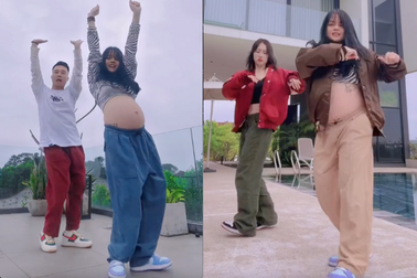 Mẹ bầu 8 tháng nhảy nhót cực "sung" khiến dân mạng tranh cãi