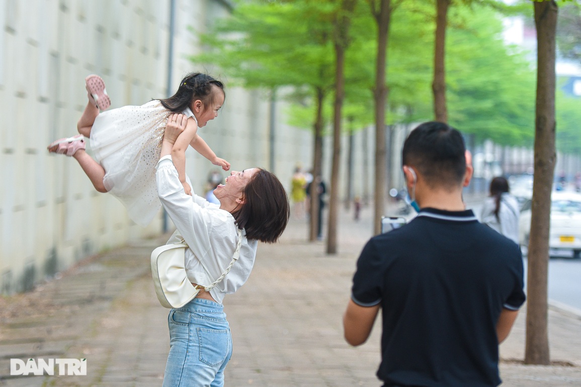 Người Hà Nội đổ xô tới chụp ảnh với đường lá bàng đẹp như Hàn Quốc - 4 Người Hà Nội đổ xô tới chụp ảnh với đường lá bàng đẹp như Hàn Quốc - 4