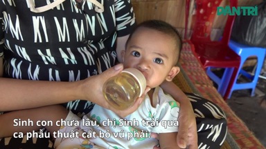 Chồng phụ hồ kiếm từng đồng nuôi vợ ung thư vú, 3 con nheo nhóc