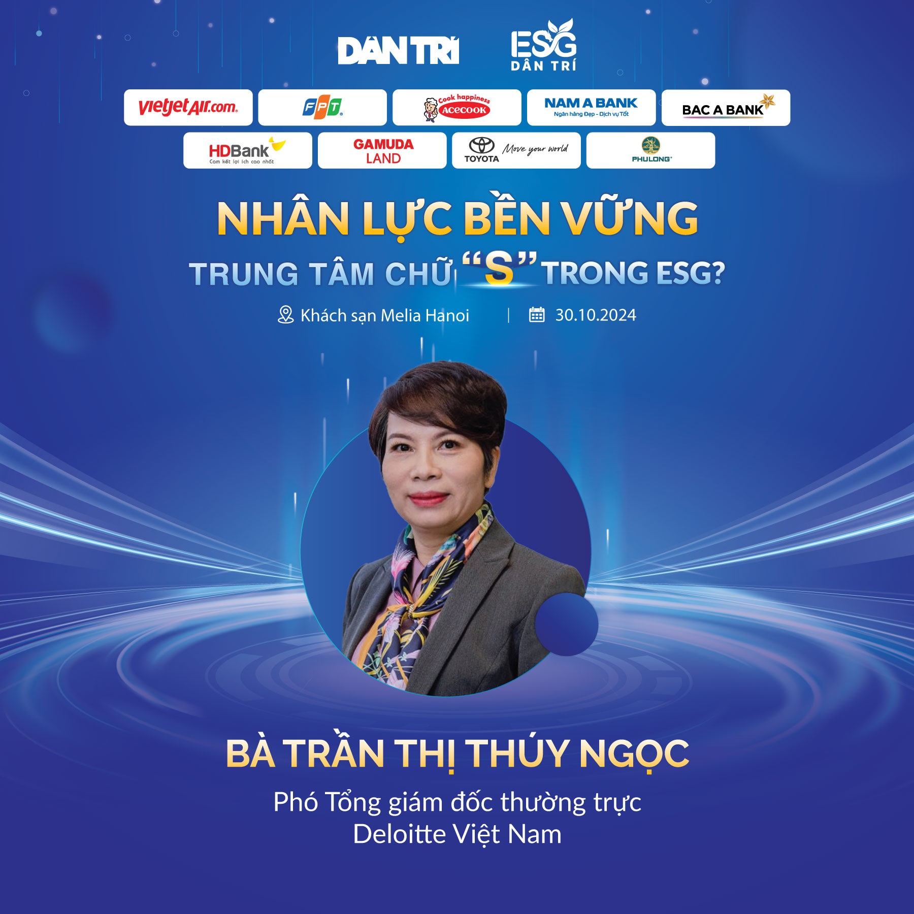 30 تا 6 اکتوبر کی صبح ڈین ٹرائی اخبار کے زیر اہتمام پائیدار انسانی وسائل کی ورکشاپ میں مقررین Dàn diễn giả tại hội thảo nhân lực bền vững do báo Dân trí tổ chức sáng 30/10 - 6