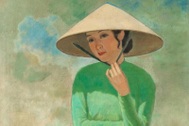 Đấu giá bức "Người phụ nữ đội nón đứng bên sông" của Mai Trung Thứ