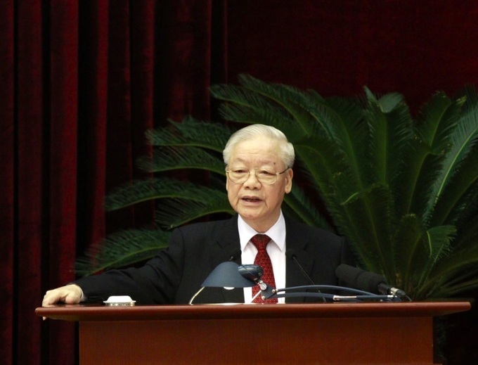 Tổng Bí thư Nguyễn Phú Trọng phát biểu khai mạc Hội nghị.