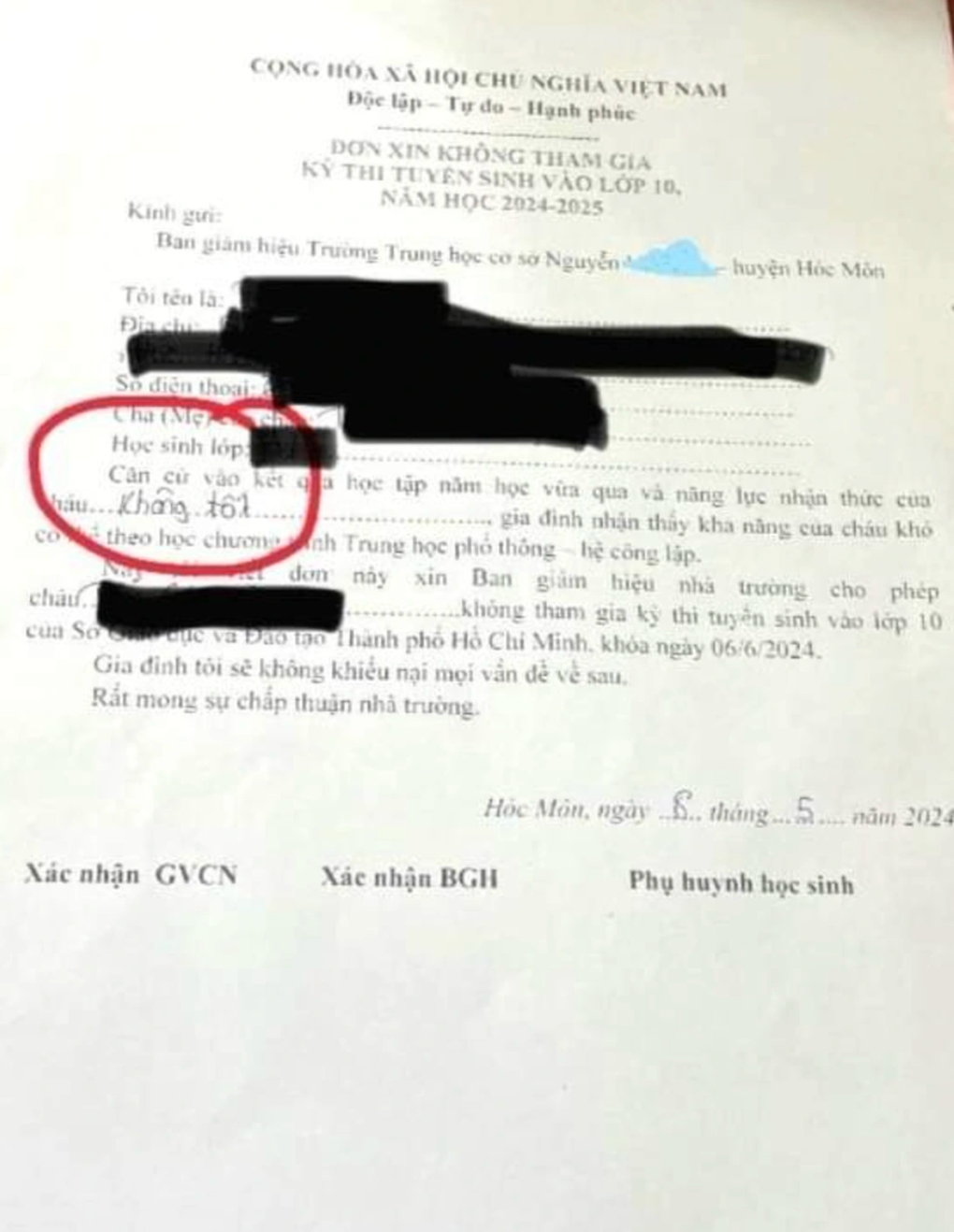 Trường cấm học sinh thi vào lớp 10: Khi bệnh thành tích trở nên trầm trọng - 1 Trường cấm học sinh thi vào lớp 10: Khi bệnh thành tích trở nên trầm trọng - 1