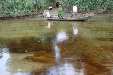 Phạt 60 triệu đồng vụ tràn dầu FO ra sông Trà Khúc