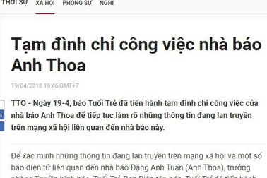 Công an điều tra vụ nhà báo Anh Thoa bị tố xâm hại tình dục