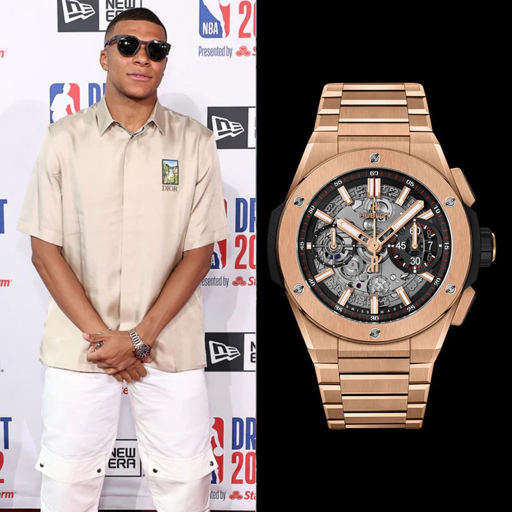 Kylian Mbappe wears many diamond watches, worth a house - 6