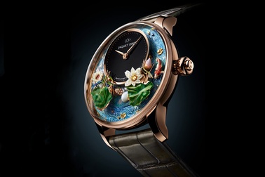Jaquet Droz đưa bức hoạ động đầm sen lên đồng hồ Magic Lotus Automaton
