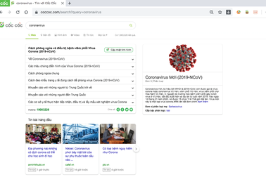Mạnh tay đẩy lùi tin giả, cốc cốc ra mắt trang thông tin tổng hợp về virus corona