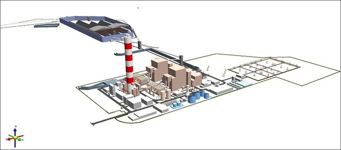 Bản vẽ kiến trúc của Nhà máy nhiệt điện Nghi Sơn 2.