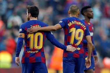Braithwaite muốn khoác áo số 10 của Messi ở Barcelona