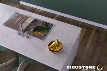 Cách kết hợp đá ốp tạo điểm nhấn cho không gian bếp