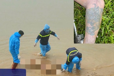 Thi thể người đàn ông có hình xăm mặt quỷ nổi trên sông Lam