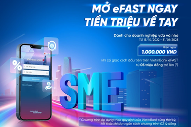 VietinBank triển khai ưu đãi "Mở eFAST ngay, tiền triệu về tay"