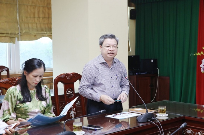 PGS.TS. Bùi Văn Dũng – Hiệu trưởng Nhà trường phát biểu tại buổi làm việc