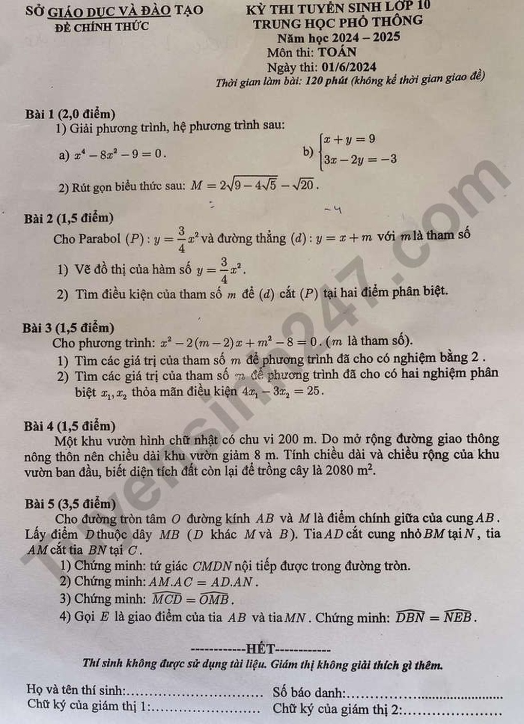 Đề, đáp án các môn thi vào lớp 10 của tỉnh thu nhập đầu người cao nhất nước - 6