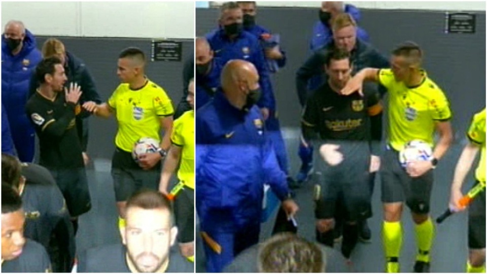 Messi và HLV Ronald Koeman quây trọng tài trong đường hầm - 1 Messi và HLV Ronald Koeman quây trọng tài trong đường hầm - 1