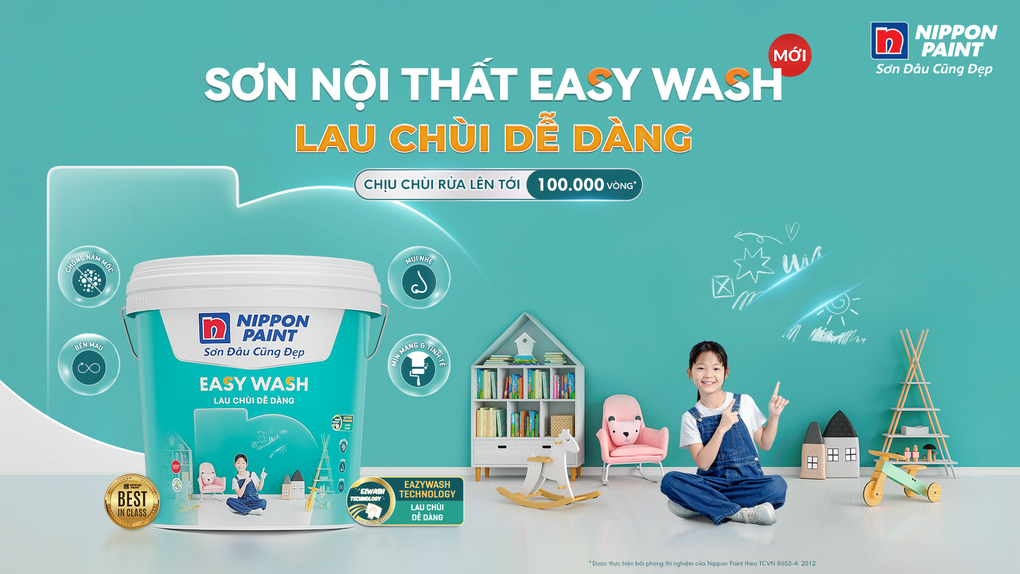 Nippon Paint Easy Wash - Giải pháp sơn nội thất lau chùi dễ dàng, giữ nhà đẹp như mới - 1