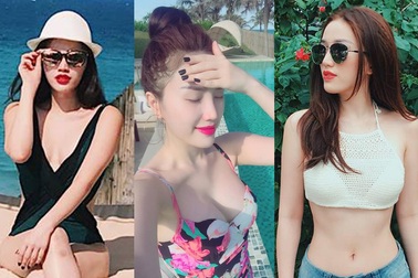 Bảo Thy diện áo tắm khoe làn trắng da nõn nà