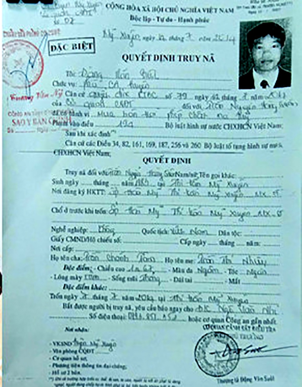 Đối tượng truy nã đặc biệt sa lưới sau 7 năm mai danh ẩn tích - 1 Đối tượng truy nã đặc biệt sa lưới sau 7 năm mai danh ẩn tích - 1