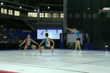 Bài thi giành HCV aerobic của bộ ba vận động viên Việt Nam