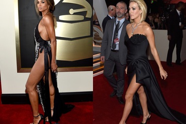 Người đẹp đọ dáng bốc lửa trên thảm đỏ Grammy