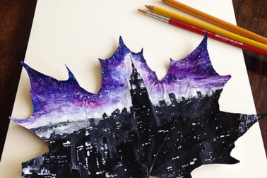 Những bức tranh tuyệt đẹp trên chiếc lá mùa thu