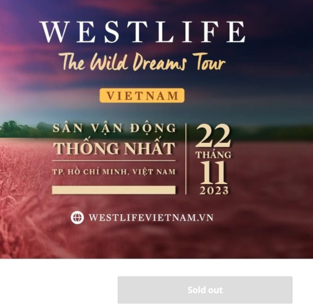 Đêm nhạc của nhóm Westlife tại Việt Nam cháy vé chỉ sau vài tiếng mở bán - 1 Đêm nhạc của nhóm Westlife tại Việt Nam cháy vé chỉ sau vài tiếng mở bán - 1
