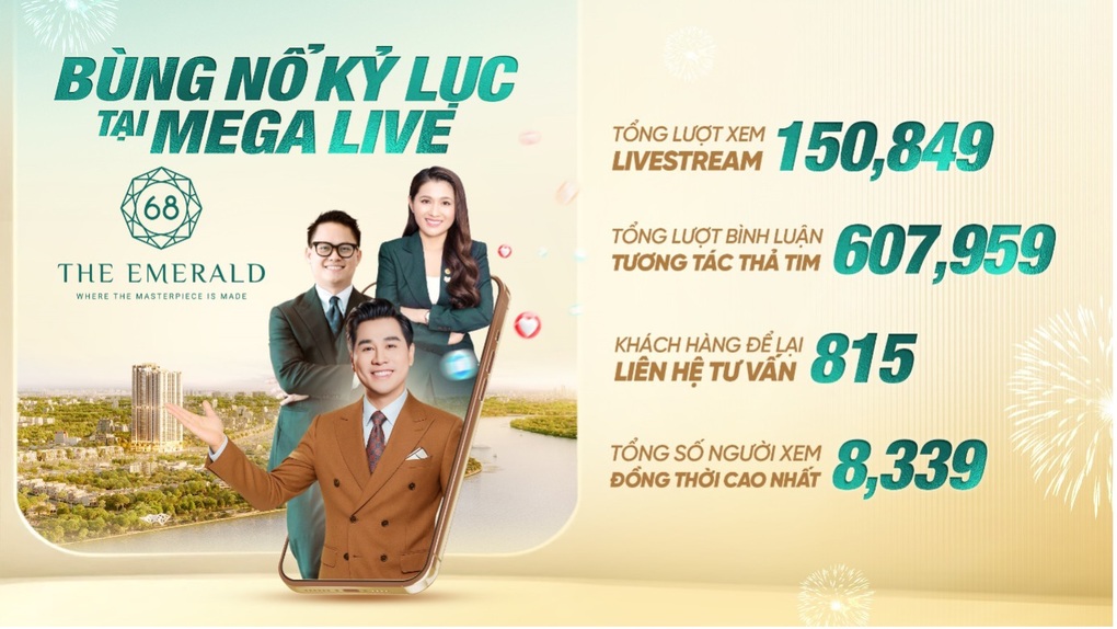 163 lượt đặt chỗ trong phiên mega live: The Emerald 68 tiên phong cuộc chơi mới - 1 163 lượt đặt chỗ trong phiên mega live: The Emerald 68 tiên phong cuộc chơi mới - 1