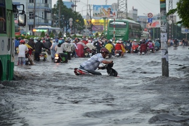 Dải phân cách biến đường thành... sông?