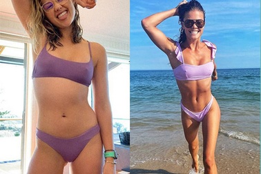 Người đẹp quyến rũ với trang phục màu tím