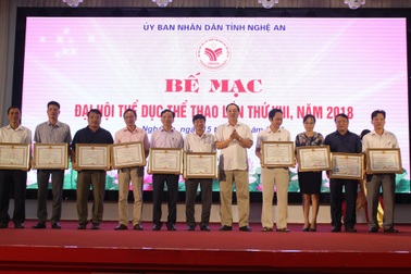 Trao 338 bộ huy chương trong Đại hội thể dục thể thao tỉnh Nghệ An lần thứ VIII