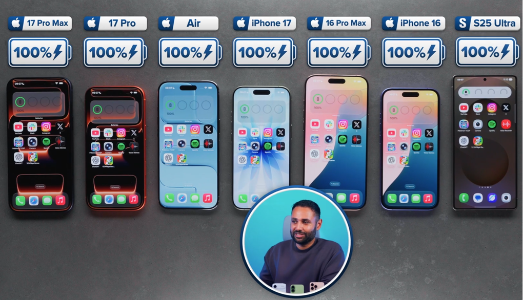 Compare battery life of iPhone 17 series, iPhone Air and Galaxy S25 Ultra - 1 Đọ thời lượng pin loạt iPhone 17, iPhone Air và Galaxy S25 Ultra - 1
