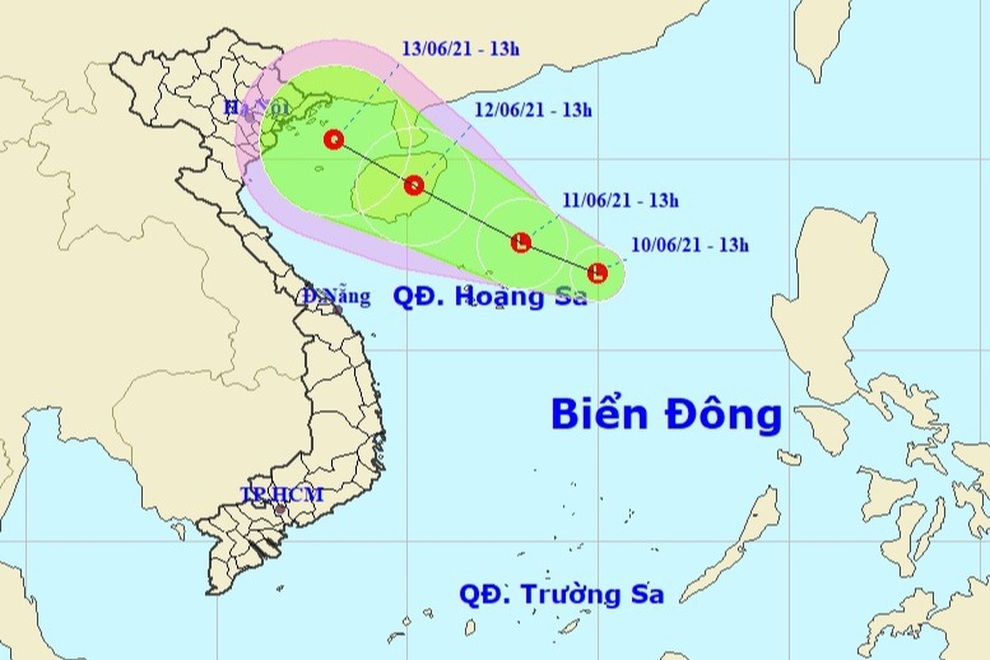Xuất hiện vùng áp thấp ở phía Đông Quần đảo Hoàng Sa - 1 Xuất hiện vùng áp thấp ở phía Đông Quần đảo Hoàng Sa - 1
