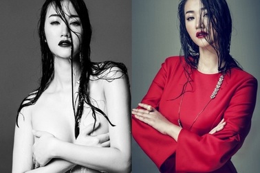 Maya "táo bạo" dùng tay che ngực trần