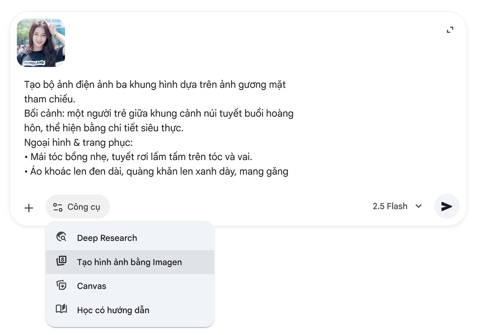 Instrucțiuni pentru utilizarea inteligenței artificiale pentru a crea fotografii urmând trendul „zăpadă” care face furori printre internauți - 3 Hướng dẫn dùng AI tạo ảnh theo trào lưu “mưa tuyết” đang gây sốt dân mạng - 3