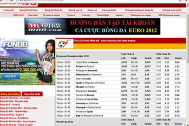 Bùng phát cá độ qua mạng mùa Euro