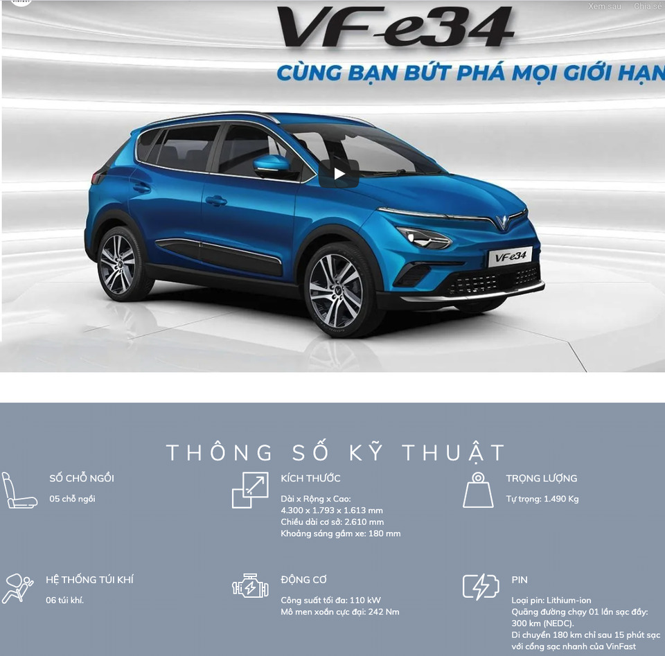 Ô tô điện đầu tiên của VinFast mở bán chính thức, giá 690 triệu đồng - 1 Ô tô điện đầu tiên của VinFast mở bán chính thức, giá 690 triệu đồng - 1