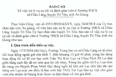 Đưa giáo viên bị đánh đi giám định thương tật