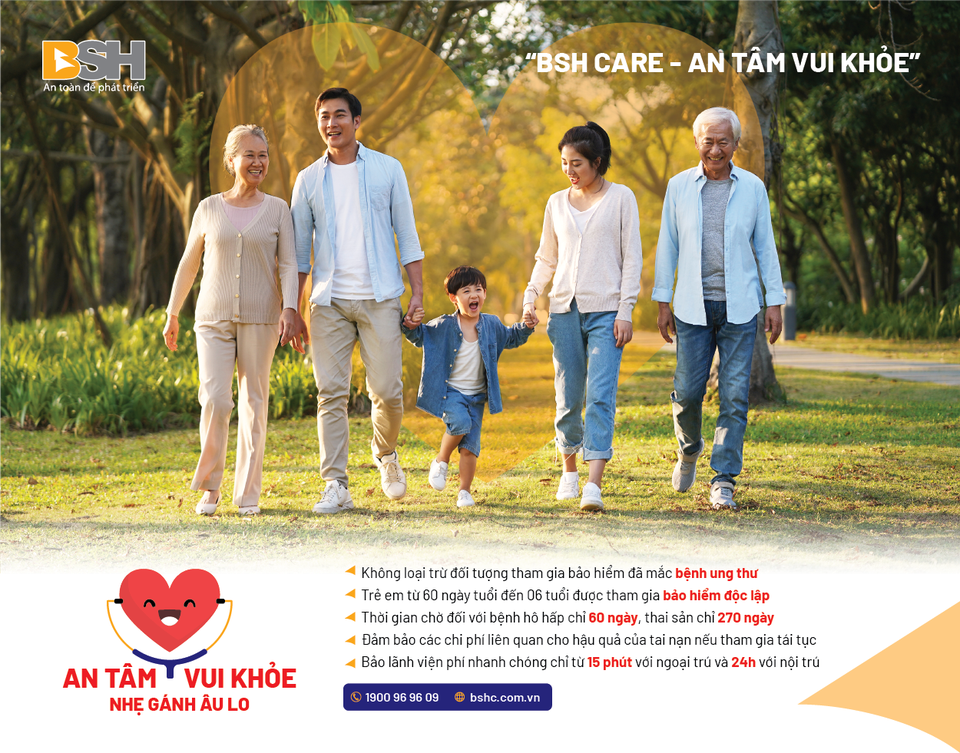 BSH Care - An tâm vui khỏe: Bảo hiểm phục vụ cả người đã mắc bệnh ung thư - 1 BSH Care - An tâm vui khỏe: Bảo hiểm phục vụ cả người đã mắc bệnh ung thư - 1