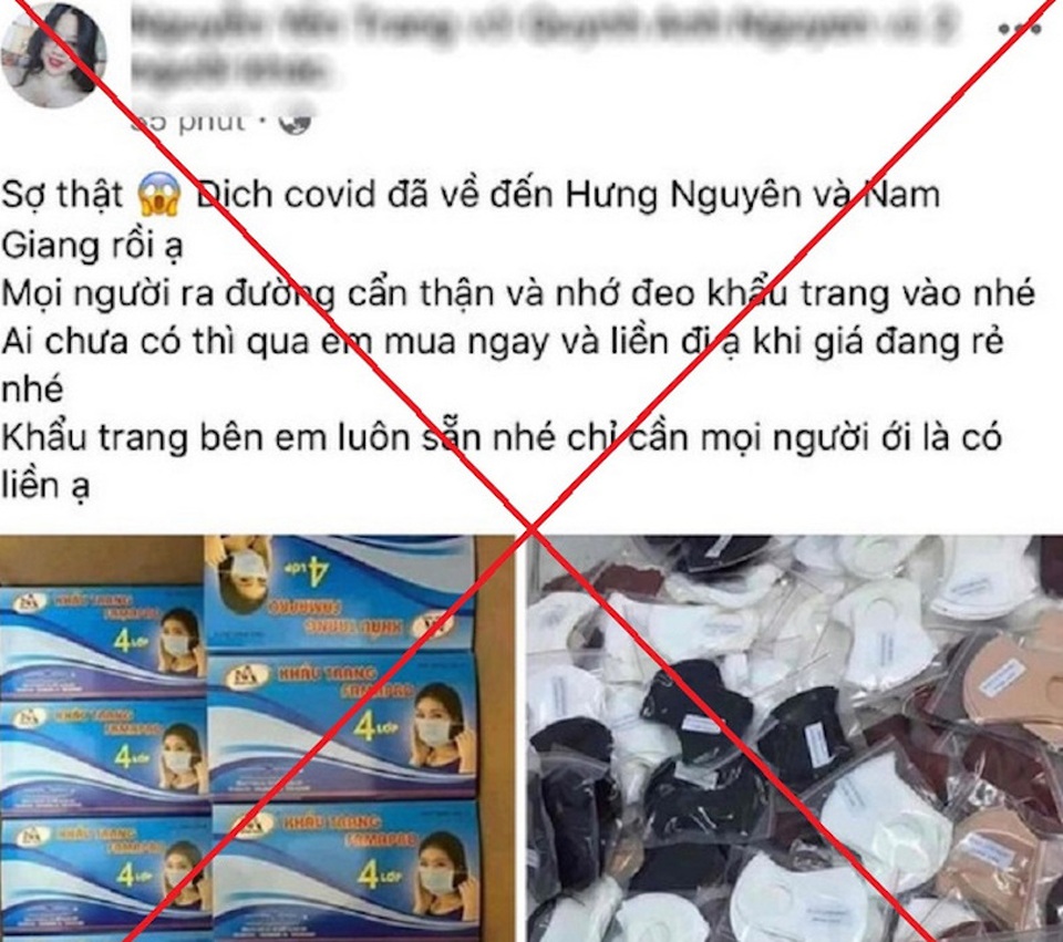 Đăng tin thất thiệt về dịch Covid-19 để câu like bán khẩu trang - 1 Đăng tin thất thiệt về dịch Covid-19 để câu like bán khẩu trang - 1
