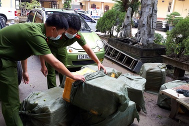 Bắt xe ô tô trở hơn 3 tạ nầm lợn nhập lậu từ Trung Quốc
